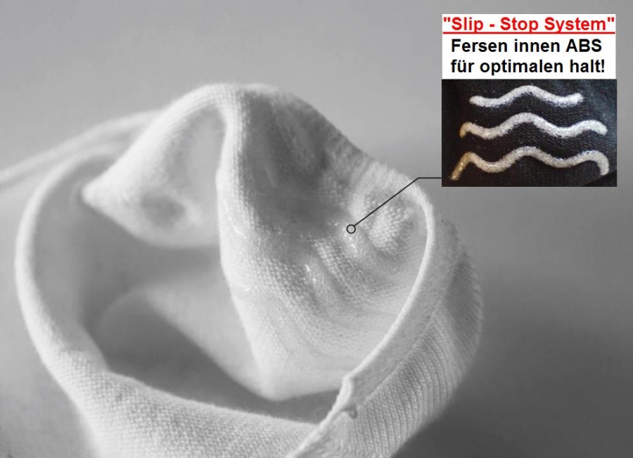 2 Paar HIGH CUT Footies mit Slip Stop (Fersen ABS) - Weiss - Größe 35/38